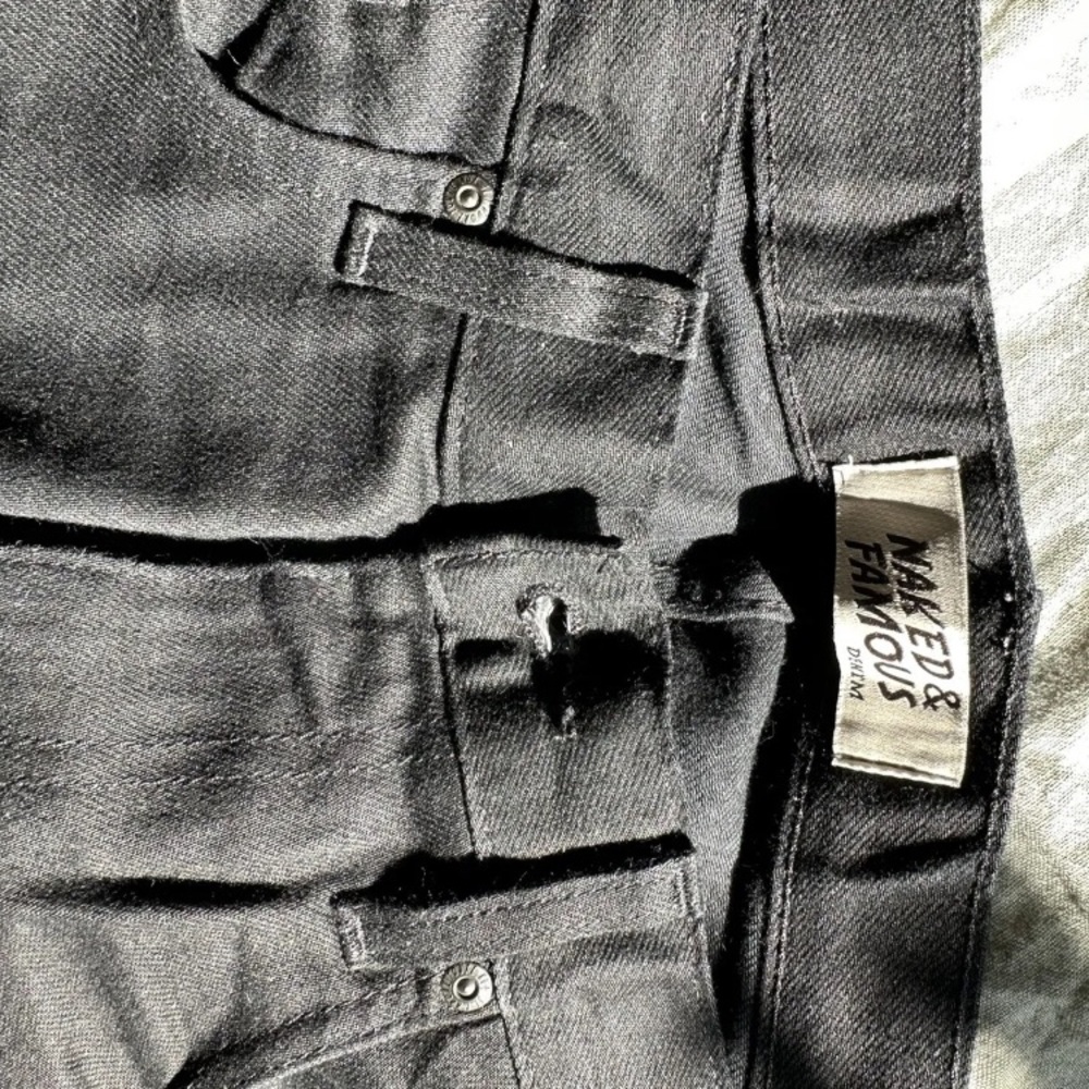 Naked & Famous Black Stretch Denim Jeans - Easy Guy - 33